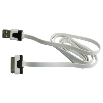 Cantiq Cable Data Charging Charger Cable USB Flat 30pin For Apple iPhone 4/4s/ iPad - Putih