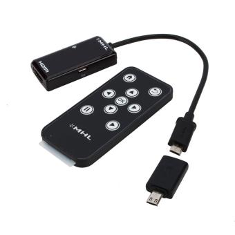 1080p Full HD MHL Micro USB to HDMI HDTV Adapter Remote Control For Samsung Galaxy S5 For HTC M9 For SONY Z2 Z3 - intl