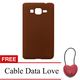 Nillkin Samsung Galaxy J5 / J500 Frosted Shield Hardcase / Hard Backcase / Mobile Phone Hard Case - Cokelat + FREE Kabel Data Love (Warna Universal)