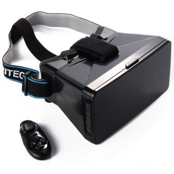 XCSource 3D VR Box Virtual Reality Glasses w/ Bluetooth Game Controller for iPhone - Hitam