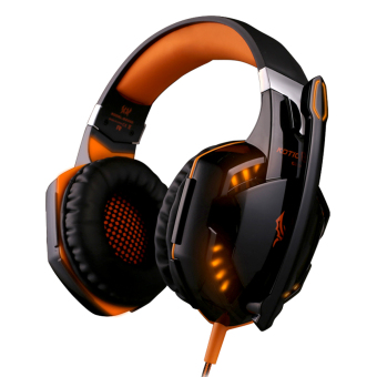 KOTION EACH G2000 Over-ear Game Headset Earphone Headband with Mic Stereo Bass LED Light for PC (Orange)