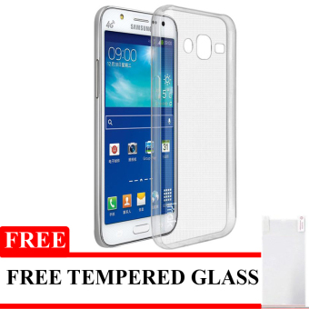 Softcase Ultrathin Soft for Samsung J7 - Abu-abu Clear + Gratis Tempered Glass