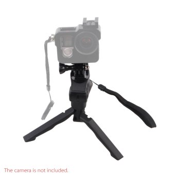 Andoer 2-in-1 mini portabel meja lipat-atas tumpuan kaki tiga Stan + genggam erat untuk GoPro Hero 4/3 + / 3/2/1 DC DSLR SLR kamera dan Smartphone