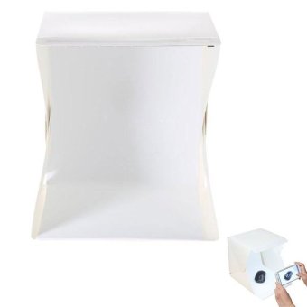 Mini Photo Studio Box Portable Lampu LED Background Hitam dan Putih - Putih