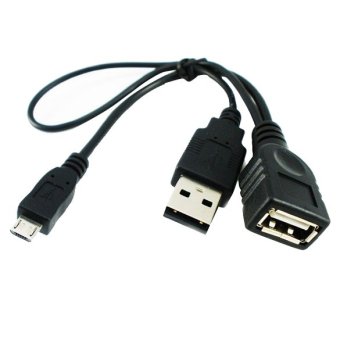 Micro USB Host OTG Cable USB Power for Samsung i9100 i9300 i9220 N7100 (Black)