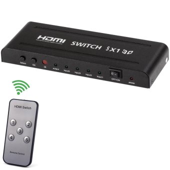 MiniCar 5 x 1 HDMI Splitter Support 3D 1080P for HDTV PSP with EU Plug - 100 - 240V Black size:eu plug(Color:Black)(Int:EU PLUG)(Intl) - intl