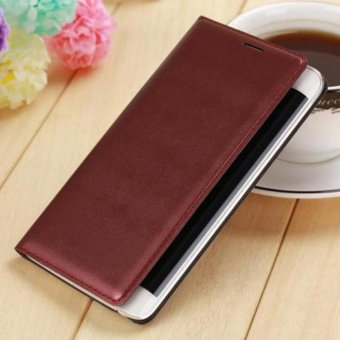 Asuwish Slim Shell Battery Housing Leather Case Flip Cover Original Wallet Holster For Samsung Galaxy Note Edge N9150 + Screen Protector - intl