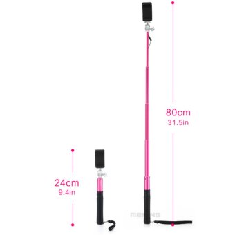 Selens mobile phone EP RetractableWired Monopod for outerdoor (Pink)