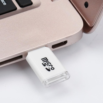 High Speed Mini USB 2.0 Micro SD TF T-Flash Memory Card Reader Adapter White - intl