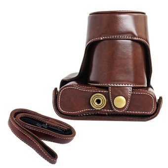 Mini Portable Detached Camera Protector PU Leather Camera Protective Case Bag with Adjustable Strap Belt for Fujifilm X‑A3 Cameras Coffee-color - intl
