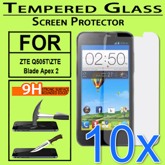10x [ Accessories for ZTE Q505TTE Blade Apex 2 ] Tempered Glass Screen Protector