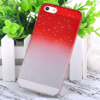 Moonar Ultra Thin 3D Water Raindrop Crystal Back Case Cover for iphone 5 5S (Red)