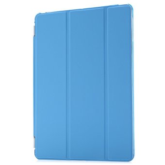 TimeZone Ultra Slim Detachable Leather Smart Cover Hard Back Case with Stand Function for iPad Air (Blue)