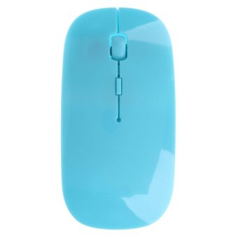 Optical Wireless Mouse 2.4G Receiver Ultra-thin for Computer PC (Light Blue) - intl