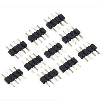 HomeGarden Plug Adapter Connector Male for LED Strip 10pcs 4-Pin