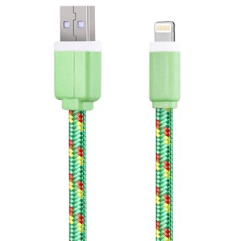 TimeZone 1M Colorful Nylon Braided 8 Pin Transfer Data Sync Line Charging Cable for iPhone 6 / 6s (Green)