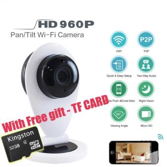 With Free 32G TF Card Mini Wireless Wifi 960P HD Smart IP Camera P2P Baby Monitor CCTV Security Network Camera Night Vision Mobile Remote Cam - intl