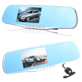 Full HD 1080P 4.3 Video Recorder Dash Cam Rearview Mirror Car Camera DVR - intl
