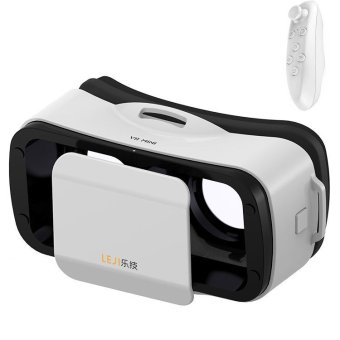 LEJI VR Mini VR Box III Virtual Reality Glasses 3D VR Helmet Cardboard for Smart Phone PK VR BOX + Gamepad(White)