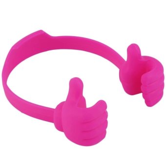 Portable Fashion Cute Thumbs Shape Stand Bracket Cradel DesktopHolder Mount for Phone/Tablet Pink - intl