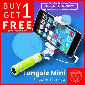 Authentic Tongsis Lipat Mini Tombol Kabel Monopod - Buy 1 Get 1