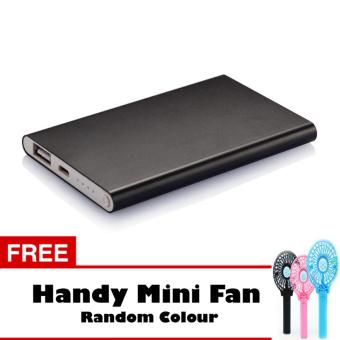 Powerbank Ultra Slim 99000MAh Aluminium Case - Hitam + Free Handy Mini Fan