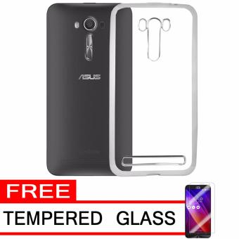 Softcase Silicon Jelly Case List Shining Chrome for Asus Zenfone 2 Laser ZE550KL/ZE551KL - Silver + Free Tempered Glass