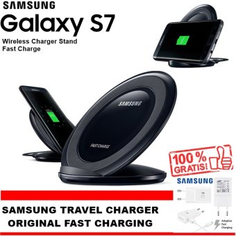 Samsung Wireless Charger Stand Fast Charging for Galaxy Note 5 / S6 / S6 Edge / S7 / S7 Edge + GRATIS Samsung Travel Charger 15W Fast Charging Original