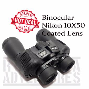 Romusha Binocular Nikon 10x50 Coated Lens Zoom Outdoor Multifungsi