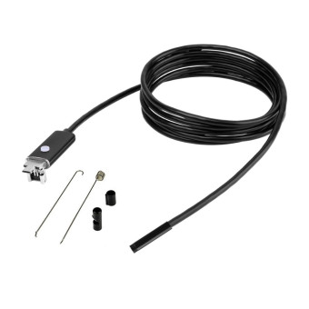 Babanesia AN99 6 LED 5.5mm Lens IP67 Waterproof Android Endoscope Snake USB Cable 2M Camera - Hitam