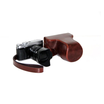 Digital tas kamera kulit PU untuk Fujifilm Fuji Finepix x - E1 XE1 x - e2 XE2 18-55 mm penutup kantong (kopi)