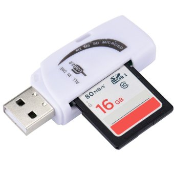 For Micro SD SDHC TF M2 MS PRO DUO All In 1 USB 2.0 Multi Memory Card Reader Green - intl