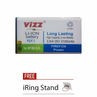 Vizz Battery for Blackberry Q10 / N-X1 - Double Power - 3100mAh + Free iRing Stand