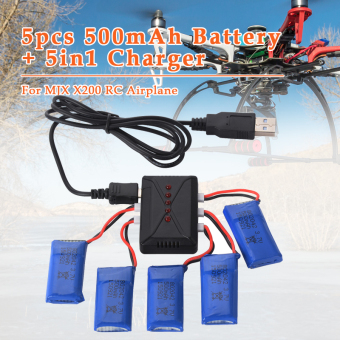 XCSource 4pcs 8 by 25 by 42 3.7V 25C Batteries/4in1 Charger for MJX X200 Toys RC167