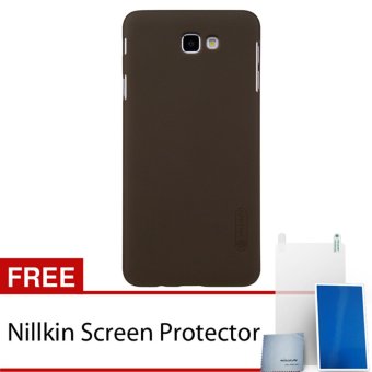 Nillkin For Samsung Galaxy J7 Prime / ON 7 Super Frosted Shield Hard Case Original - Coklat + Gratis Anti Gores Clear