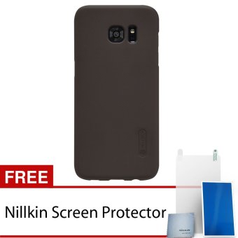 Nillkin Samsung Galaxy S7 Edge Super Frosted Shield Hard Case - Original - Coklat + Gratis Nillkin Screen Protector