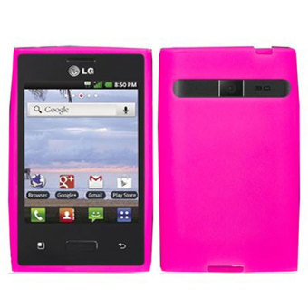 Leegoal Hot Pink Solid Soft Silicone Gel Case Cover for LG Optimus Logic L35g Dynamic L38c - intl