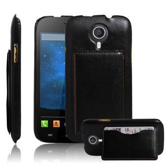 Vococal Lichee Pattern Case Cover with Stand Function and One Card Solt for Wiko Darknight (Black)