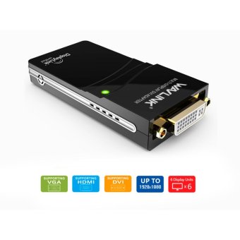 Wavlink USB 2.0 to DVI / VGA / HDMI Video Graphics Display Adapter UP to 1920 x 1080 for Multiple Extra Monitors - intl