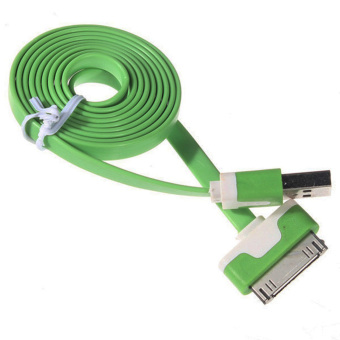 Cantiq Cable Data Charging Charger Cable USB Flat 30pin For Apple iPhone 4/4s/ iPad - Hijau