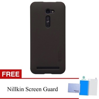 Nillkin Frosted Shield Hard Case Original untuk Asus Zenfone 2 5.inch (ZE500CL) - Coklat + Gratis Nillkin Screen Protector
