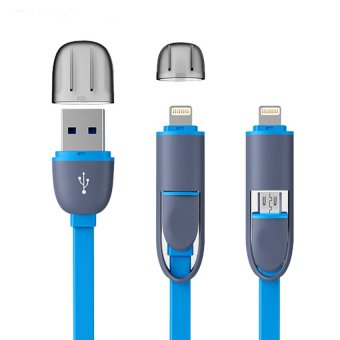 Fantasy 1m cable 2 in 1 Micro & Lightning for Android/iPhone 6/6s/5/5s (Blue)