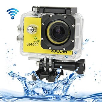 SJCAM Original SJ4000 WiFi Version Full HD 1080P 12MP Diving Bicycle Action Camera 30m Waterproof Car DVR Sports DV with Waterproof Case (Yellow)