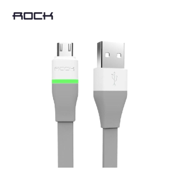 ROCK 1m Auto-disconnect Micro USB Cable Sync USB Cable Intelligent Control Chip LED phone Cable for Micro Android(Grey)