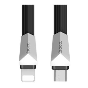 Hoco X4 2 in 1 Lightning and Micro USB Charging Cable 1m for iPhone and Smartphone - Black