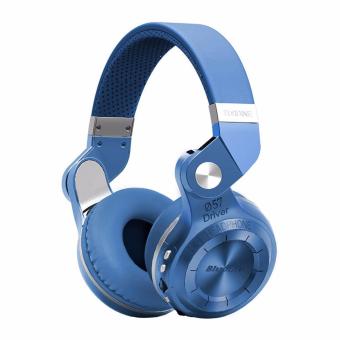 Bluedio Turbine T2+ (T2 PLUS) Headphone/Headset Bluetooth 4.1 with SD Card Slot + FM Radio Scan Function - Biru