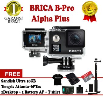 Brica Bpro B-Pro 5 Alpha PLUS - HITAM +Free Memory 16 GB Sandisk Ultra+Mtas+Tongsis+Battery AP+1 Desktop+Tshirt B-Pro