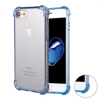 NingMao Crystal Clear Shock Absorption Technology Bumper Soft TPU Cover Case for iPhone 6 Plus/6s Plus (Clear Blue) - intl