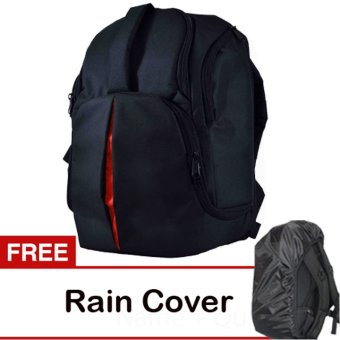 Eleven Tas Kamera Ransel Hitam-Merah + Gratis Rain Cover