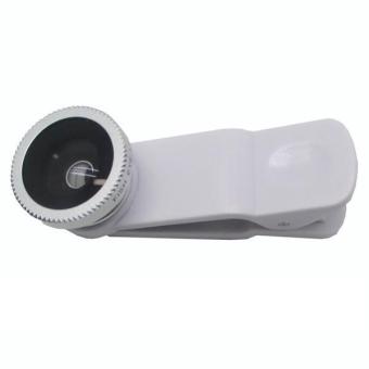Lesung Universal Clip Lens Fisheye 3 in 1 - 180 Degree Fisheye Lens + Wide Lens + Macro Lens for Smartphone - LX-U001 - Putih